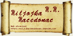 Miljojka Macedonac vizit kartica